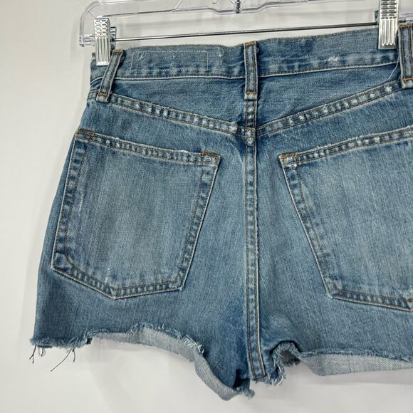 Rag & Bone Maya High Rise Denim Shorts in Medland Side Zippers - Picture 5 of 7